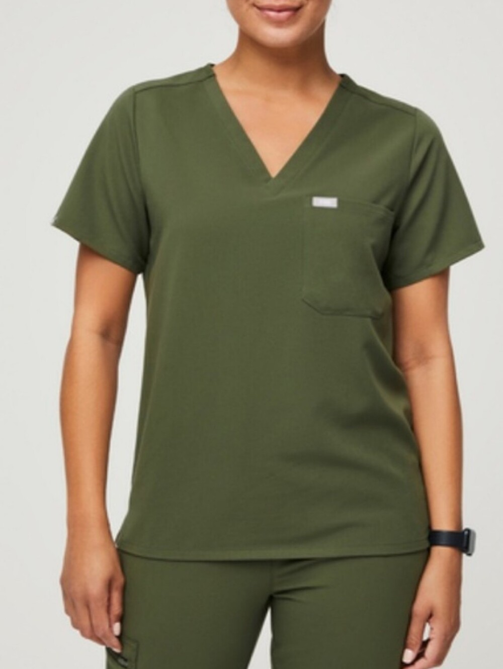Figs Dark Olive Catarina Scub Top Medium Limited Edition Retired